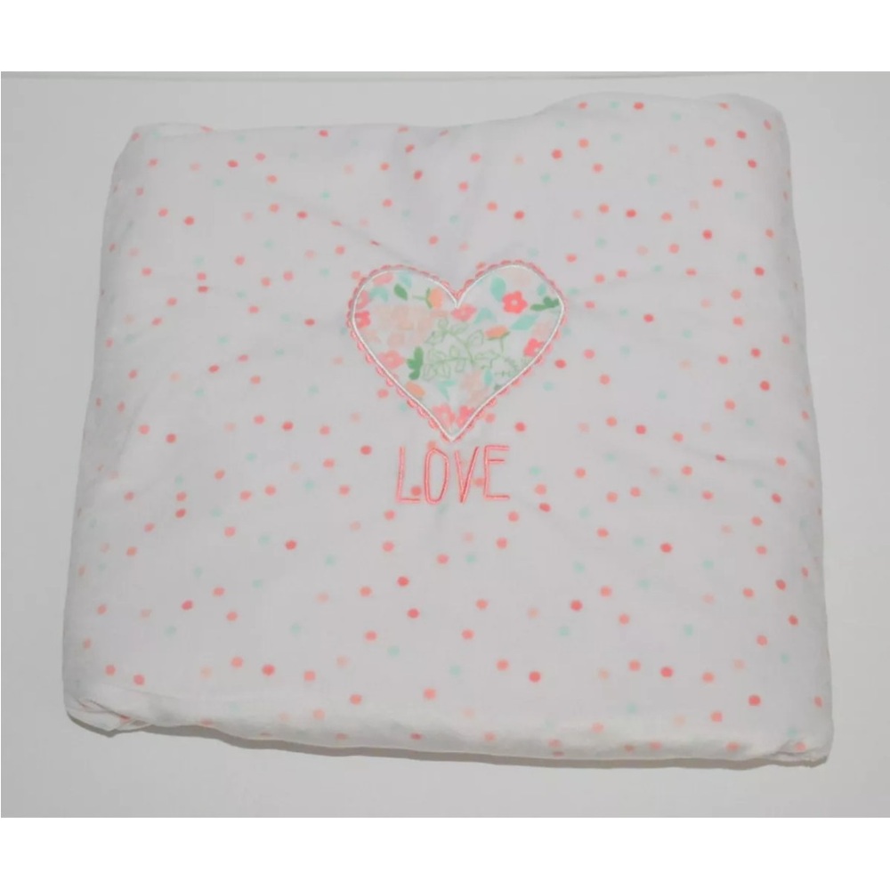 Just Born Pink Love Heart Baby Girl Blanket Polka Dot Sherpa Security 30x40"
